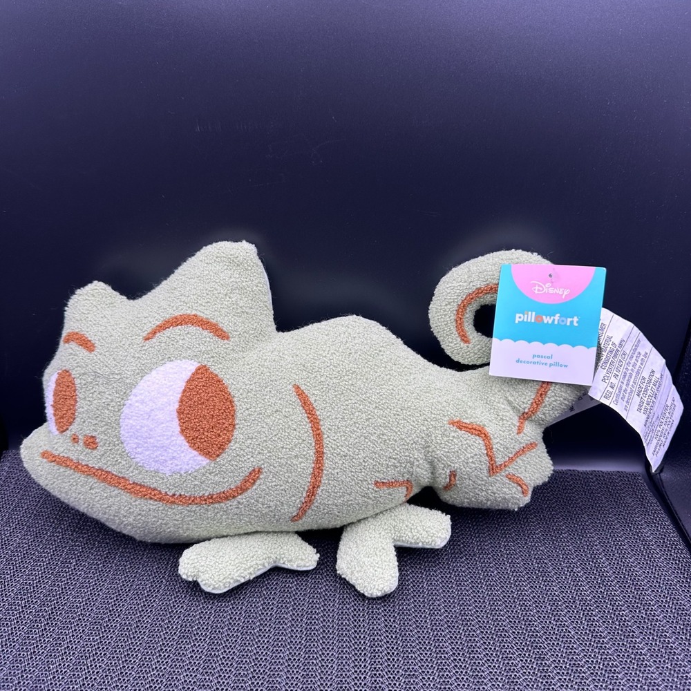 Disney Pillowfort Pascal Chameleon Decorative Pillow Tangled Green Plush 19in